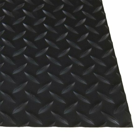 CACTUS MAT 1054R-C475 Cushion Diamond-Dekplate 4' x 75' Black Anti-Fatigue Mat Roll - 9/16in Thick 8441054R4BK
